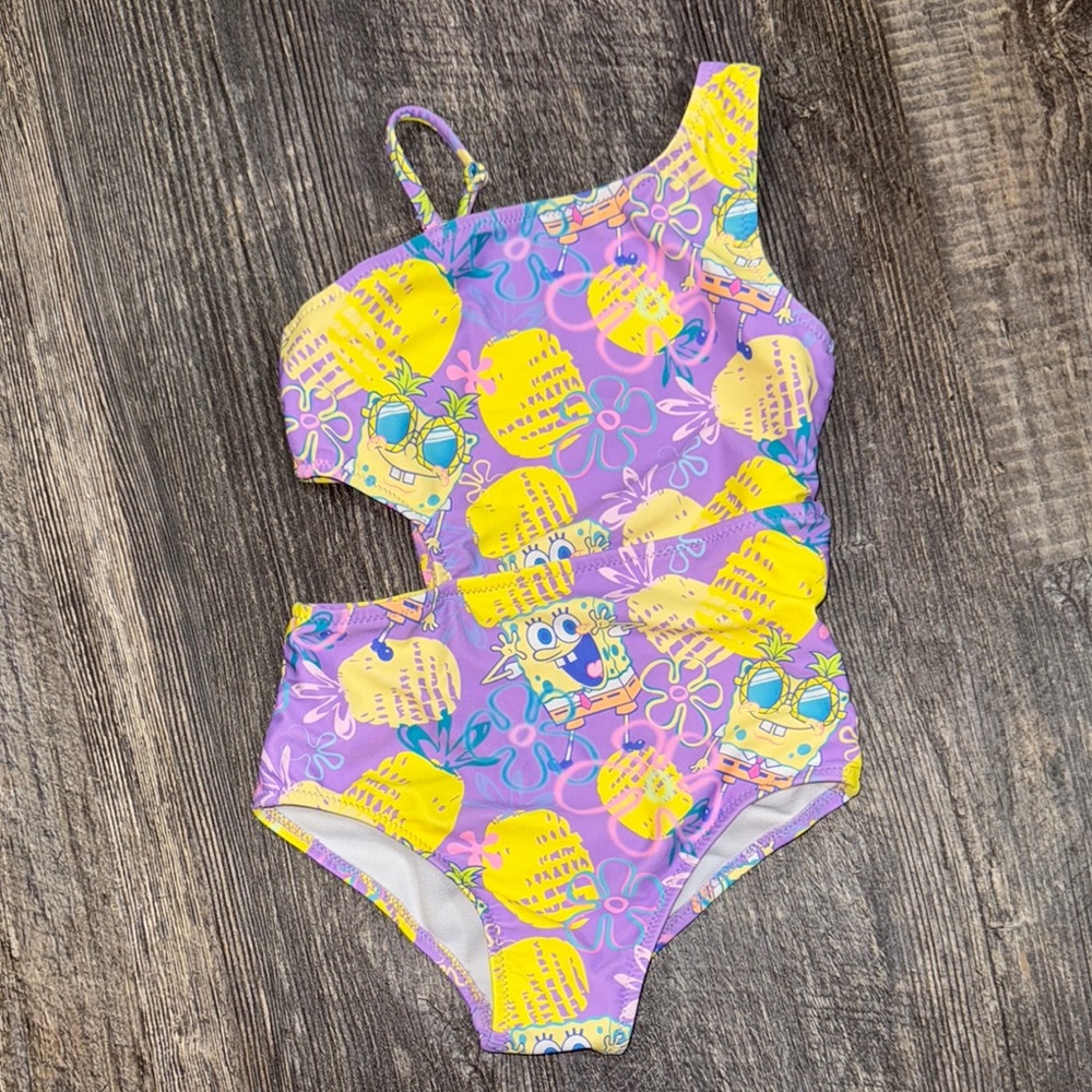 Kids Swimwear - Andy & Evan SpongeBob Square Pants Swimsuit Girls Size 5